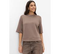 Kurzarmshirt BRAX "Style BERTA M", Damen, Gr. 40, taupe, 70% Viskose, 25% Polyester, 5% Elasthan, Rundhals, Shirts (23428158-40) taupe