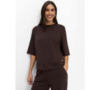 Kurzarmshirt BRAX "Style BERTA M", Damen, Gr. 48, dunkelbraun, 70% Viskose, 25% Polyester, 5% Elasthan, Rundhals, Shirts (76339647-48) dunkelbraun