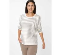 Kurzarmshirt BRAX "Style BONNIE", Damen, Gr. 34, grau (taupe), 100% Baumwolle, Rundhals, Shirts (17623002-34) taupe