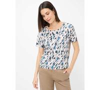 Kurzarmshirt BRAX "Style CAELEN", Damen, Gr. 46, grau (taupe), 95% Viskose, 5% Elasthan, Rundhals, Shirts (26314621-46) taupe