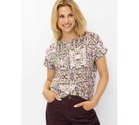 Kurzarmshirt BRAX "Style CAELEN S", Damen, Gr. 36, lila, 47% Baumwolle, 47% Modal, 6% Elasthan, Rundhals, Shirts (52869658-36) lila