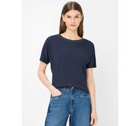 Kurzarmshirt BRAX "Style CAELEN S", Damen, Gr. 40, blau (navy), 47% Baumwolle, 47% Modal, 6% Elasthan, Rundhals, Shirts (41927132-40) navy