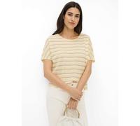 Kurzarmshirt BRAX "Style CAELEN S", Damen, Gr. 40, gelb, 100% Leinen, Rundhals, Shirts (67241260-40) gelb