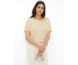 Kurzarmshirt BRAX "Style CAELEN S", Damen, Gr. 44, gelb, 100% Leinen, Rundhals, Shirts (67241260-44) gelb