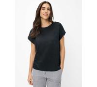 Kurzarmshirt BRAX "Style CAELEN S", Damen, Gr. 44, navy, 100% Leinen, Rundhals, Shirts (89497424-44) navy