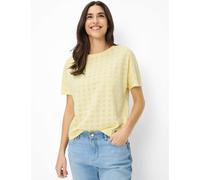 Kurzarmshirt BRAX "Style CAELEN S", Damen, Gr. 48, gelb, 100% Baumwolle, Rundhals, Shirts (21439117-48) gelb