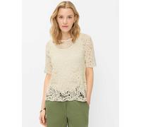 Kurzarmshirt BRAX "Style CARA S", Damen, Gr. 44, hellbeige, 100% Baumwolle, Rundhals, Shirts (82166331-44) hellbeige