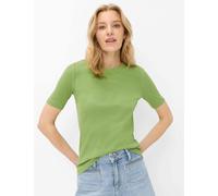 Kurzarmshirt BRAX "Style CARINA S", Damen, Gr. 36, grasgrün, 95% Baumwolle, 5% Elasthan, Rundhals, Shirts (31575812-36) grasgrün