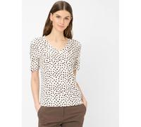 Kurzarmshirt BRAX "Style CARINA S", Damen, Gr. 40, braun, 47% Baumwolle, 47% Modal, 6% Elasthan, V-Ausschnitt, Shirts (58132135-40) braun