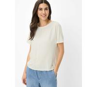 Kurzarmshirt BRAX "Style CARLA S", Damen, Gr. 48, beige (hellbeige), 95% Viskose, 5% Elasthan, Rundhals, Shirts (75069920-48) hellbeige
