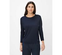Kurzarmshirt BRAX "Style CHARLENE", Damen, Gr. 40, blau (navy), 95% Viskose, 5% Elasthan, Rundhals, Shirts (48400927-40) navy