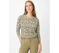 Kurzarmshirt BRAX "Style CHARLENE", Damen, Gr. 40, khaki, 47% Baumwolle, 47% Modal, 6% Elasthan, Rundhals, Shirts (27521716-40) khaki