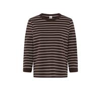 Kurzarmshirt BRAX "Style CIRA M", Damen, Gr. 34, dunkelbraun, 100% Baumwolle, Rundhals, Shirts (72910255-34) dunkelbraun