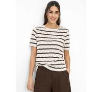 Brax Fashion Kurzarmshirt Style Cira S Damen 100% Baumwolle Rundhals Soft Ecru Größe 38