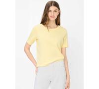 Kurzarmshirt BRAX "Style CIRA S", Damen, Gr. 44, gelb, 100% Baumwolle, Rundhals, Shirts (92781628-44) gelb