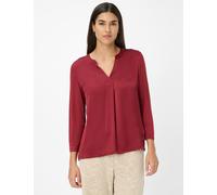 Kurzarmshirt BRAX "Style CLARISA M", Damen, Gr. 34, rot (dunkelrot), 95% Viskose, 5% Elasthan, V-Ausschnitt, Shirts (24126430-34) dunkelrot