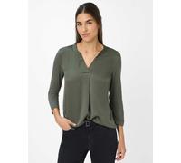 Kurzarmshirt BRAX "Style CLARISA M", Damen, Gr. 42, grün (dunkelgrün), 95% Viskose, 5% Elasthan, V-Ausschnitt, Shirts (62945048-42) dunkelgrün