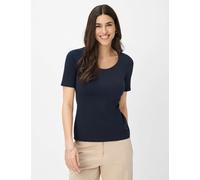 Kurzarmshirt BRAX "Style CORA", Damen, Gr. 36, blau (navy), 47% Baumwolle, 47% Modal, 6% Elasthan, Rundhals, Shirts (66902718-36) navy