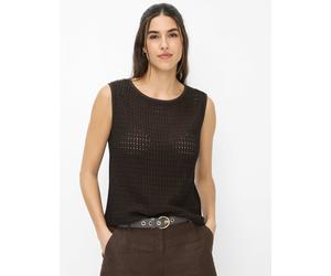Kurzarmshirt BRAX "Style INA", Damen, Gr. 42, dunkelbraun, 70% Baumwolle, 28% Polyester, 2% Elasthan, Rundhals, Shirts (85118728-42) dunkelbraun