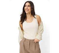 Kurzarmshirt BRAX "Style IVY", Damen, Gr. 44, hellbeige, 95% Baumwolle, 5% Elasthan, Rundhals, Shirts (46157861-44) hellbeige