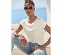 Kurzarmshirt BUFFALO Gr. 32/34, beige (creme) Damen Shirts Bestseller (54864344-32) creme