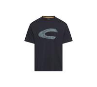 Kurzarmshirt CAMEL ACTIVE, Herren, Gr. 4XL, schwarz (schwarz navy), Jersey, Obermaterial: 100% Baumwolle, bedruckt, regular fit hüftbedeckend, Rundhals, abgesteppte Kante, Shirts, Sommershirt mit Logo