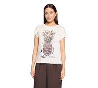 Kurzarmshirt CARTOON "Damen mit Ärmelaufschlag", Damen, Gr. 36, patch cream, beige, Obermaterial: 100% Baumwolle, loose fit normal, Rundhals, Shirts (57080803-36) patch cream, beige