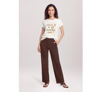 Kurzarmshirt CARTOON "Damen mit Ärmelaufschlag", Damen, Gr. 40, weiß (patch cream, beige), Obermaterial: 100% Baumwolle, loose fit normal, Rundhals, Shirts (67261436-40) patch cream, beige