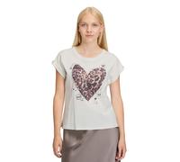 Kurzarmshirt CARTOON "Damen mit Ärmelaufschlag", Damen, Gr. 42, beige (patch cream, beige), Obermaterial: 100% Baumwolle, loose fit normal, Rundhals, Shirts (77982614-42) patch cream, beige