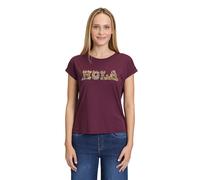 Kurzarmshirt CARTOON "Damen mit Ärmelaufschlag", Damen, Gr. 46, lila (patch lila, grau), Obermaterial: 50% Baumwolle, 50% Modal, loose fit normal, Rundhals, Shirts (99770420-46) patch lila, grau