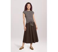 Kurzarmshirt CARTOON "Damen mit Kragen", Damen, Gr. 34, grau (braun melange), Obermaterial: 58% Baumwolle, 28% Polyamid, 14% Polyester, loose fit normal, Rundhals, Shirts (20724422-34) braun melange