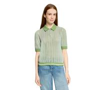 Kurzarmshirt CARTOON "Damen mit Kragen", Damen, Gr. 36, khaki, weiß, Obermaterial: 100% Baumwolle, regular fit normal, Shirts (90688258-36) khaki, weiß