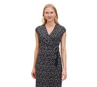 Kurzarmshirt CARTOON "Damen mit Raffung", Damen, Gr. 40, schwarz-weiß (weiß, schwarz), Obermaterial: 95% Polyester, 05% Elasthan; Futter: 95% Viskose, 5% Elasthan, figurumspielend normal, V-Ausschnitt