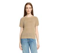 CARTOON - Strickpullover mit Kurzarm und Lochmuster braun - Gr. - 34