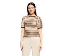 Kurzarmshirt CARTOON "Damen mit Rundhalsausschnitt", Damen, Gr. 36, braun, cream, Obermaterial: 65% Polyester, 35% Baumwolle, regular fit normal, Rundhals, Shirts (29522164-36) braun, cream