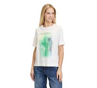 Kurzarmshirt CARTOON "Damen mit Rundhalsausschnitt", Damen, Gr. 36, grün (patch cream, grün), Obermaterial: 100% Baumwolle., loose fit normal, Rundhals, Shirts, Hotfix (64163255-36) patch cream, grün