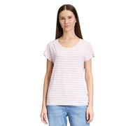 Kurzarmshirt CARTOON "Damen mit Rundhalsausschnitt", Damen, Gr. 36, rosa (cream, rosé), Obermaterial: 96% Viskose, 4% Elasthan, loose fit normal, Rundhals, Shirts, Sonstiges (61069006-36) cream, rosé
