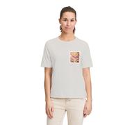 Kurzarmshirt CARTOON "Damen mit Rundhalsausschnitt", Damen, Gr. 40, beige (patch cream, rosé), Obermaterial: 100% Baumwolle, loose fit normal, Rundhals, Shirts, Stickerei (94786046-40) patch cream, ro