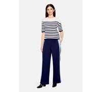Kurzarmshirt CARTOON "Damen mit Rundhalsausschnitt", Damen, Gr. 44, schwarz-weiß (weiß, dunkelblau), Obermaterial: 55% Viskose, 30% Polyester, 15% Polyamid, regular fit normal, Rundhals, Shirts (95873