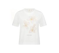 Kurzarmshirt CARTOON "Damen mit Rundhalsausschnitt", Damen, Gr. 44, weiß (patch cream, beige), Obermaterial: 100% Baumwolle, loose fit normal, Rundhals, Shirts (98998809-44) patch cream, beige