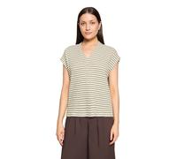 Kurzarmshirt CARTOON "Damen mit V-Ausschnitt", Damen, Gr. 44, cream, khaki, Obermaterial: 50% Baumwolle, 33% Polyester, 17% Viskose, relaxed fit normal, Shirts (91433651-44) cream, khaki
