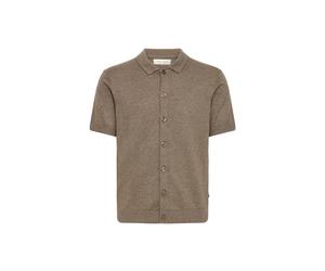 Kurzarmshirt CASUAL FRIDAY "Kurzarmhemd CFBells", Herren, Gr. L, braun (major braun melange), Obermaterial: 50% Baumwolle CO. 50% Lyocell CLY., Shirts (65225960-L) major braun melange