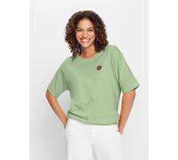 Kurzarmshirt CASUAL LOOKS "Kurzarm-Shirt", Damen, Gr. 42, grün (eucalyptus), 95% Baumwolle, 5% Elasthan, unifarben, Rundhals, Shirts (21803201-42) eucalyptus