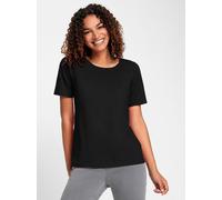 Kurzarmshirt CASUAL LOOKS "Kurzarm-Shirt", Damen, Gr. 44, schwarz, 95% Baumwolle, 5% Elasthan, unifarben, Rundhals, Shirts (67489017-44) schwarz