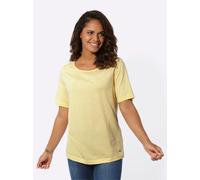 Kurzarmshirt CASUAL LOOKS "Ringelshirt", Damen, Gr. 52, gelb (zitrone, ecru, geringelt), 100% Baumwolle, gemustert, mehrfarbig, Rundhals, Shirts (95756153-52) zitrone, ecru, geringelt