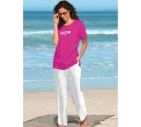Kurzarmshirt CASUAL LOOKS "Shirt", Damen, Gr. 38, pink (fuchsia), 100% Baumwolle, bedruckt, gemustert, unifarben, Rundhals, Shirts (186500-38) fuchsia