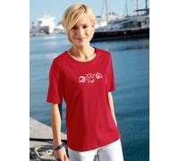 Kurzarmshirt CASUAL LOOKS "Shirt", Damen, Gr. 42, rot, 100% Baumwolle, bedruckt, gemustert, unifarben, Rundhals, Shirts (729241-42) rot