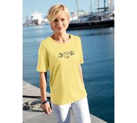 Kurzarmshirt CASUAL LOOKS "Shirt", Damen, Gr. 44, gelb (zitrone), 100% Baumwolle, bedruckt, gemustert, unifarben, Rundhals, Shirts (56183936-44) zitrone