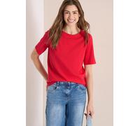 Kurzarmshirt CECIL, Damen, Gr. L (42), glazed apple rot, Jersey, Obermaterial: 100% Baumwolle, unifarben, normal hüftbedeckend, Rundhals, Shirts, aus weicher Baumwolle (96304009-L) glazed apple rot