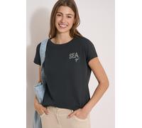 Kurzarmshirt CECIL, Damen, Gr. L (42), palm breeze grün, Jersey, Obermaterial: 100% Baumwolle, bedruckt, normal hüftbedeckend, Rundhals, abgesteppte Kante, Shirts, Sommershirt mit Rundhals und Embroid